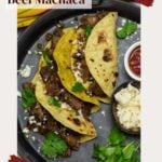Mexican shredded beef machaca.