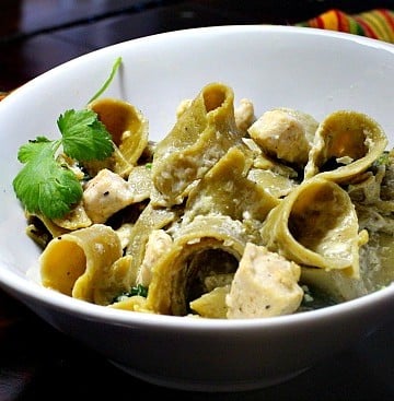 Hatch Green Chile Pasta with Chicken and Cream Sauce
