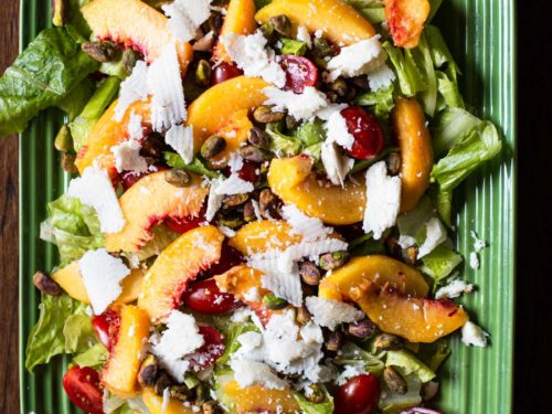 green peach salad with simple lime dressing Just Peachy Honey-Lime Salad