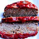 Old fashioned meatloaf recipe with catsup and mustard brown sugar glaze