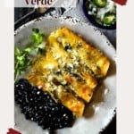 Pork enchiladas verde pinterest image.