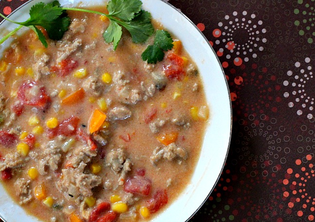 Southwestern Cream of Chicken Soup. Easy and flavorful with some Mexican flavors.