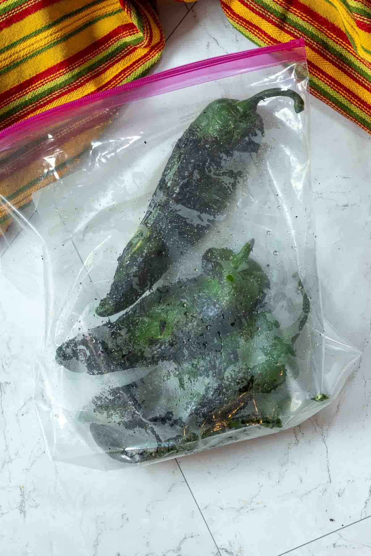 Roasted Poblano Peppers for Mexican Pot Roast, Step 2.