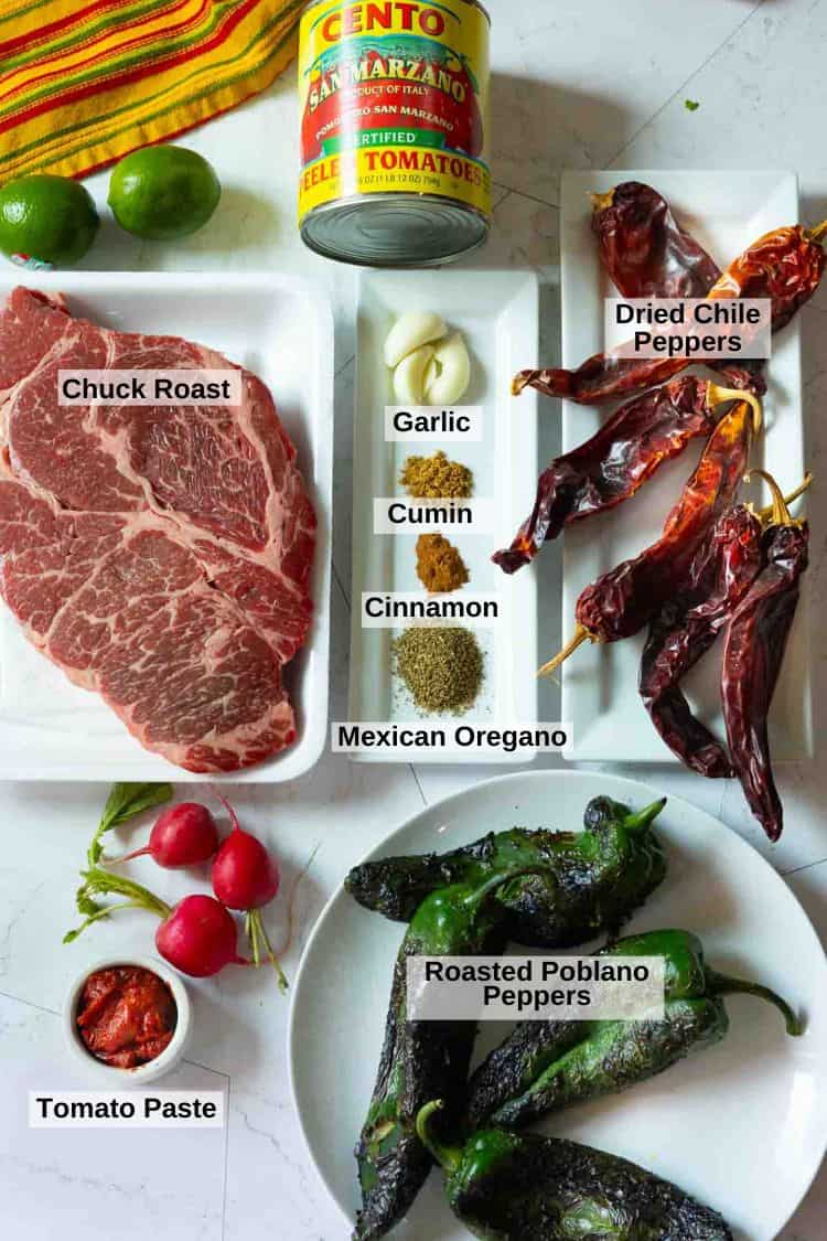 Ingredients to make Mexican Pot Roast