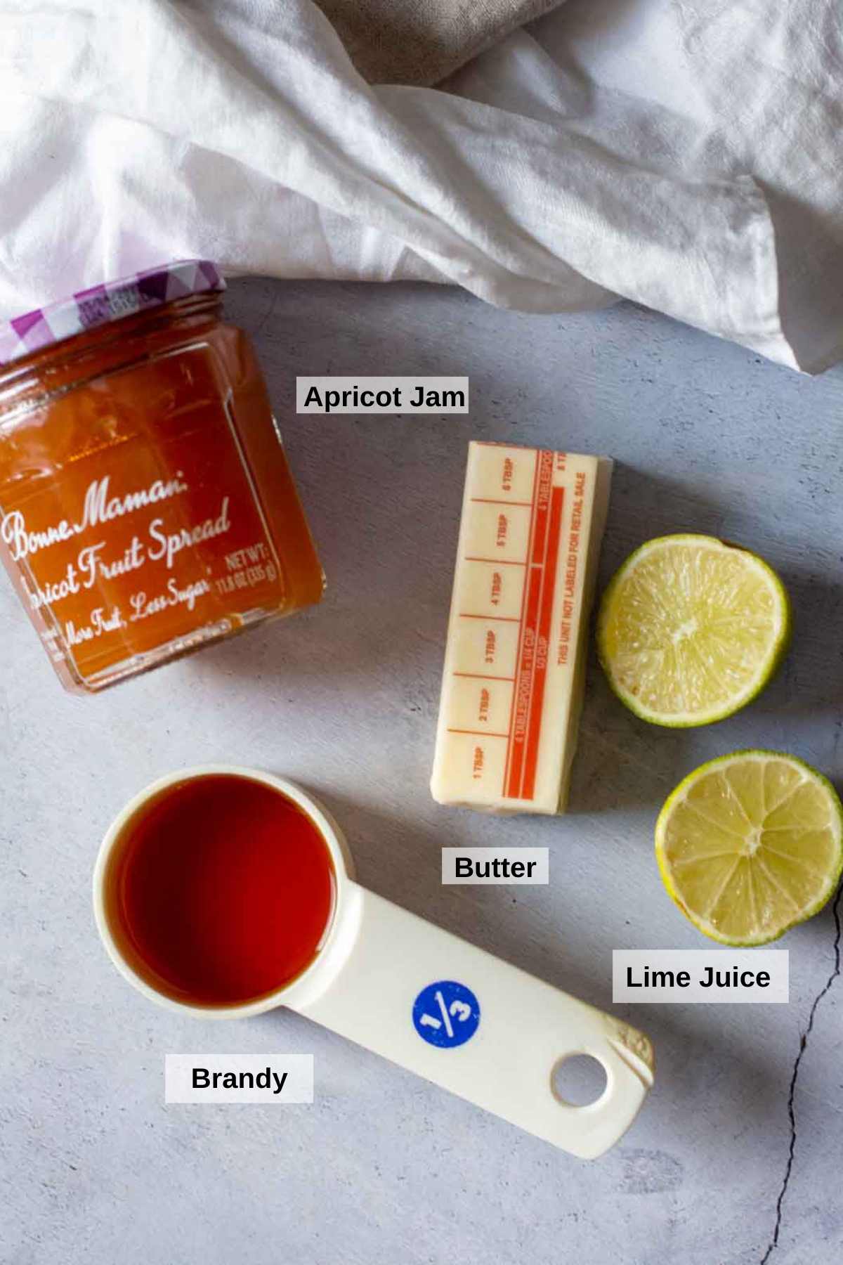 Ingredients to make sauce for chicken cordon bleu.