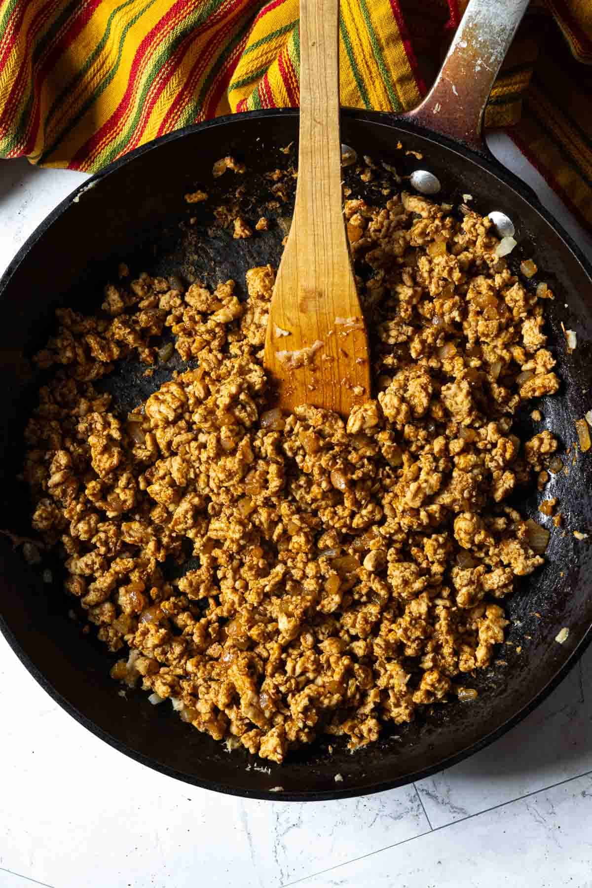 How to make taco meat using homemade taco seasoning.