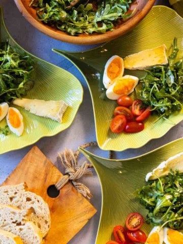 Arugula salad with black truffle vinaigrette.