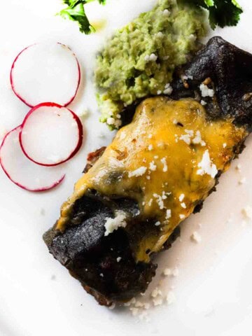 Ground Beef Red Chile Sauce Enchiladas.