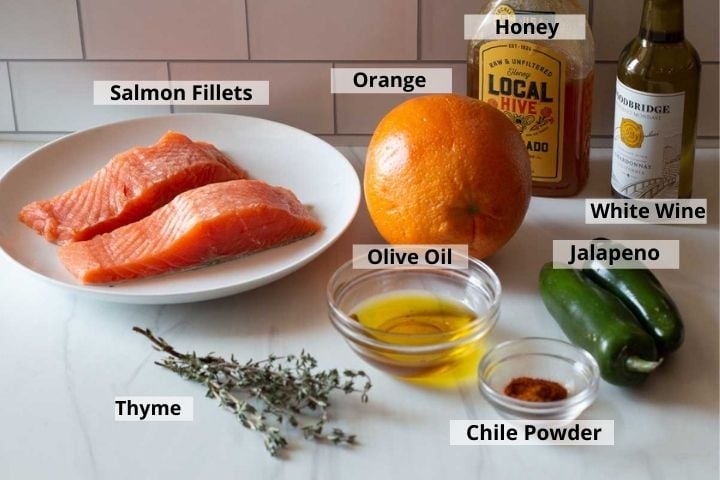 Ingredients to make Southwestern Salmon in Parchment