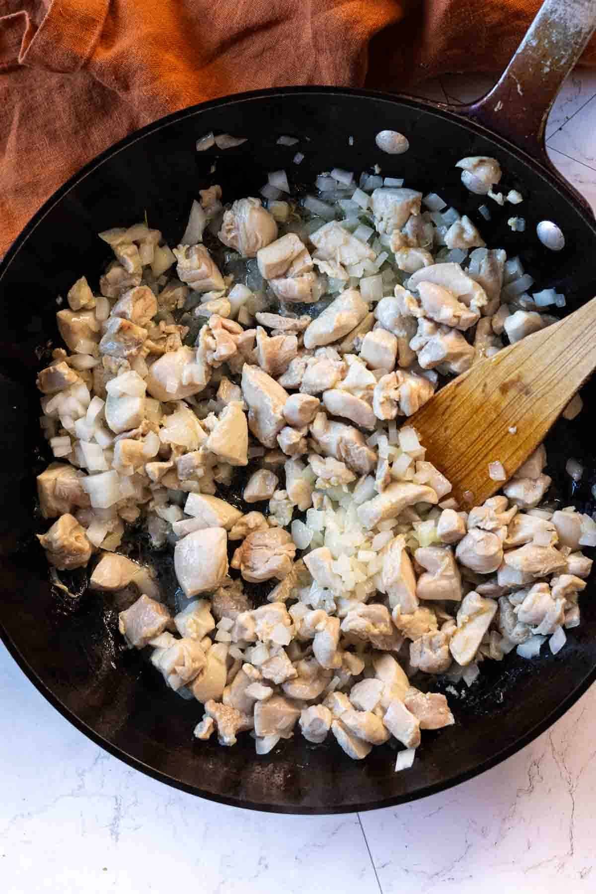 How to make butternut squash chicken soup, step 3.