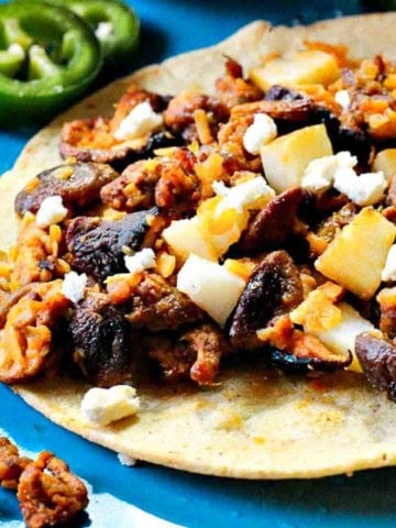 Chorizo and potato tacos.