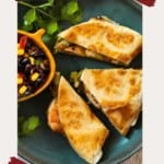 Shrimp quesadillas pinterest image.