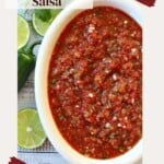 Homemade Mexican Restaurant Salsa pinterest image.