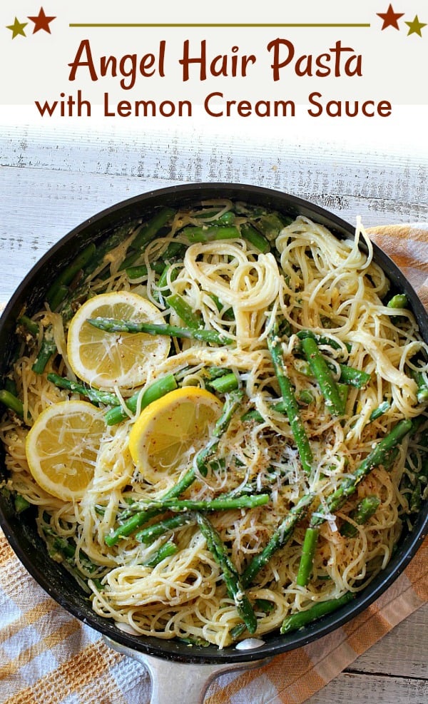 Angel Hair Pasta with Asparagus and Lemon Cream Sauce | Cooking On The ...