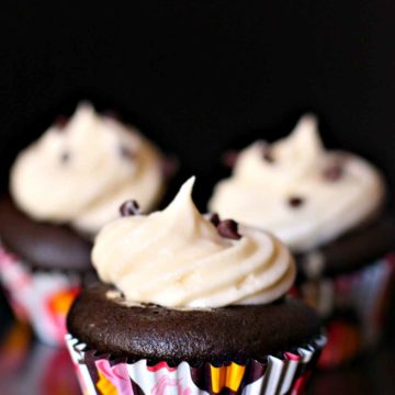 3 black bottom chocolate cupcakes.