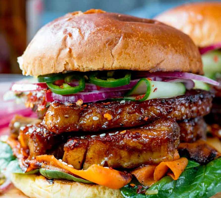 Asian pork belly burger.