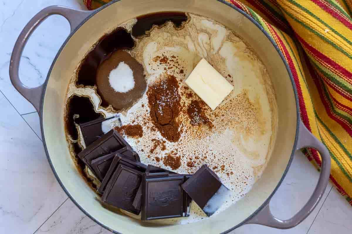Step 2: Cooking the Mexican Chocolate Sauce Ingredients.