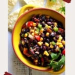 Black Bean Corn Salsa Dip pinterest image.