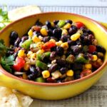 Black bean corn salsa with tomatoes and chipotle.