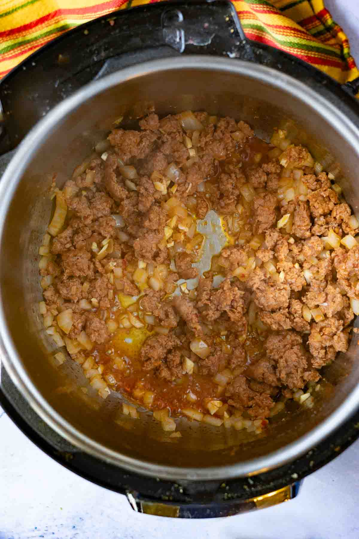 Cooking chorizo sausage in the instant pot.