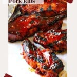 Grilled Country Style Pork Ribs Pinterest Image.