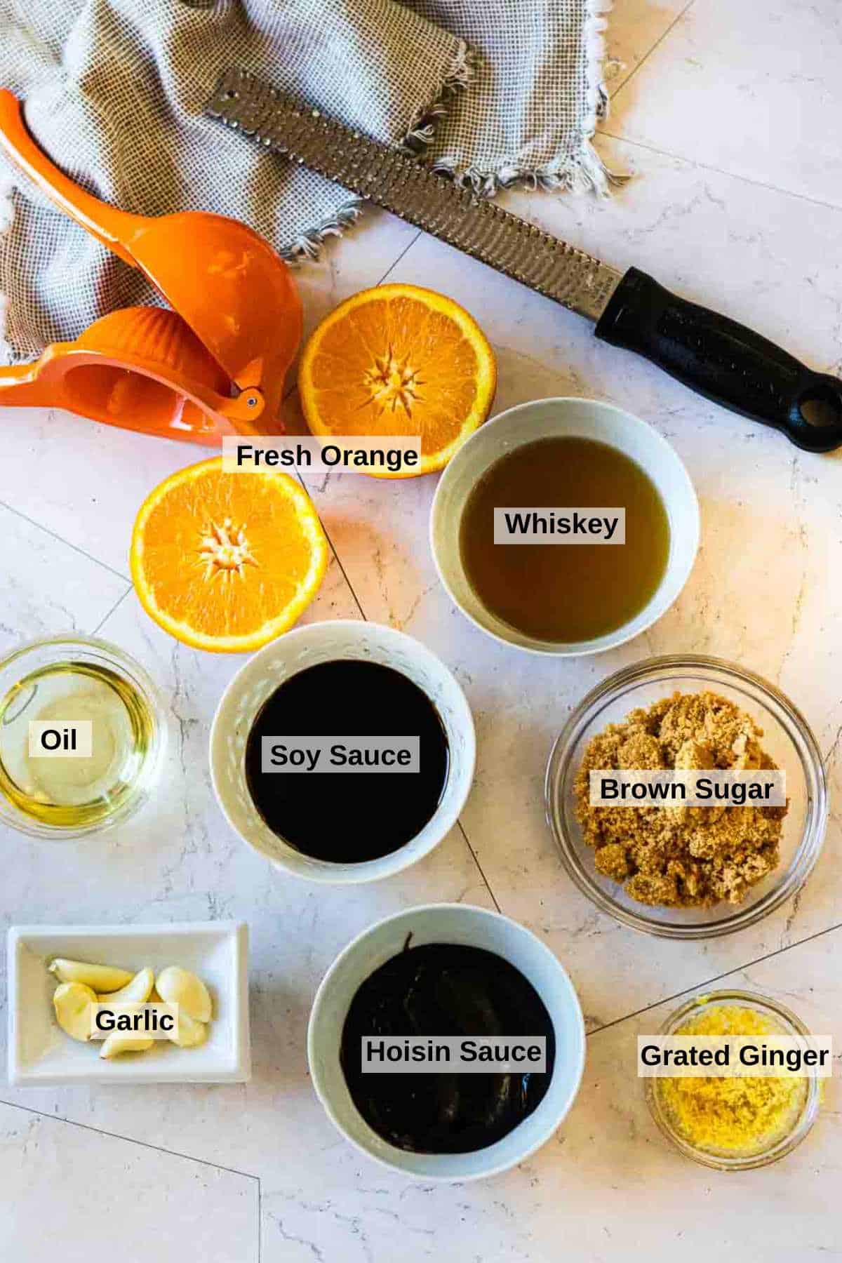 Ingredients for marinade for country style ribs.