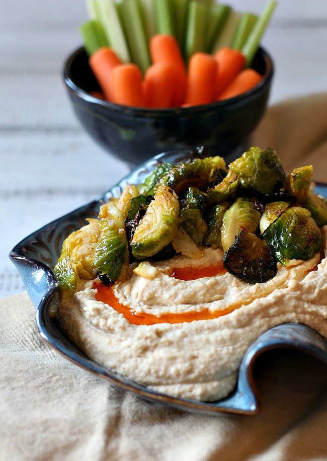 Hummus with Roasted Brussels Sprouts Recipe | Cooking On The Ranch