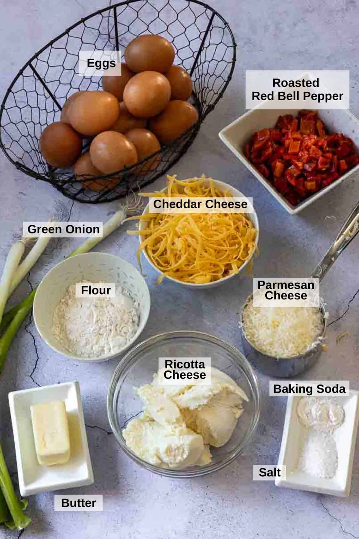 Ingredients to make Italian Egg Bake.