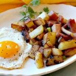 Country Fried Potatoes with Ham and a fried egg