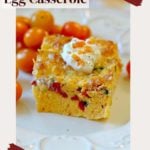 Three cheese baked egg casserole.