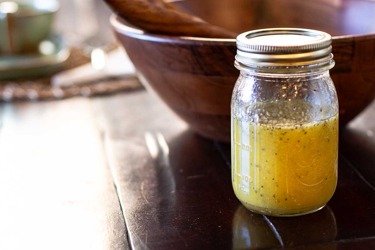 Honey cider vinaigrette for Baby Kale Salad.