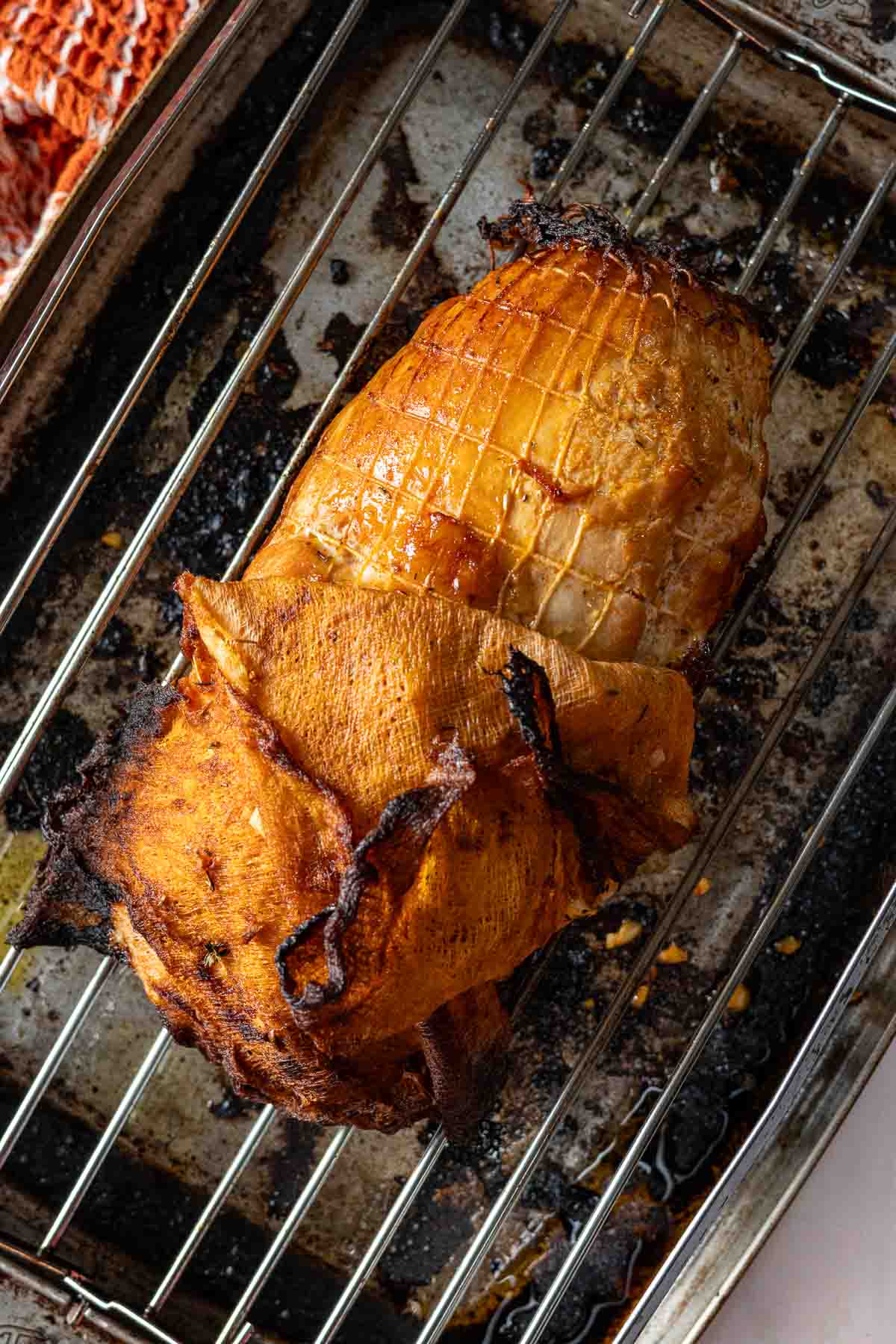 Step 6: A boneless turkey breast roast cooked in the oven.