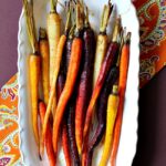 Roasted Glazed Carrots on a white serving platter