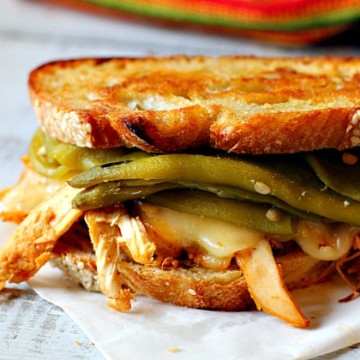 Pueblo Chile Chicken Sandwich on toasted white bread