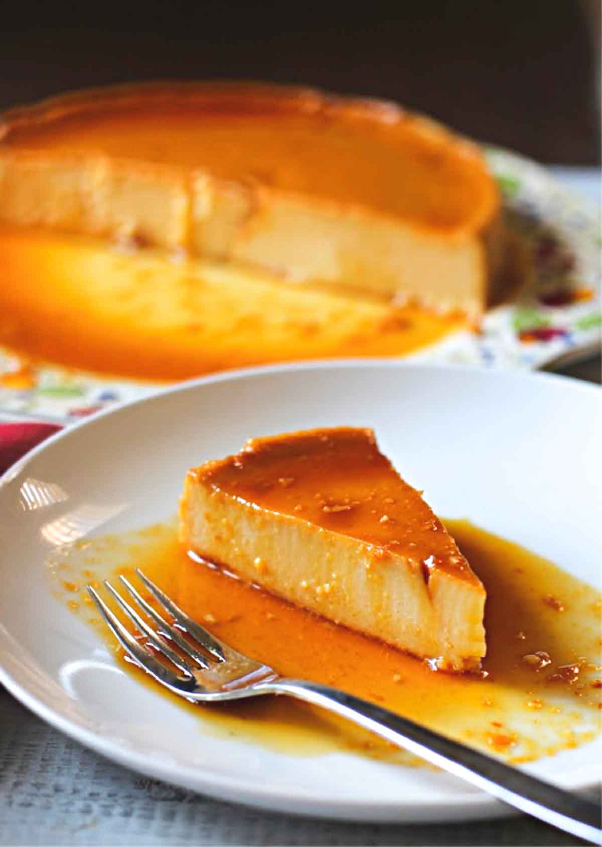 Cream Cheese Flan with Caramel Topping.