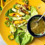 Avocado Mango Salad with blue cheese and bacon.