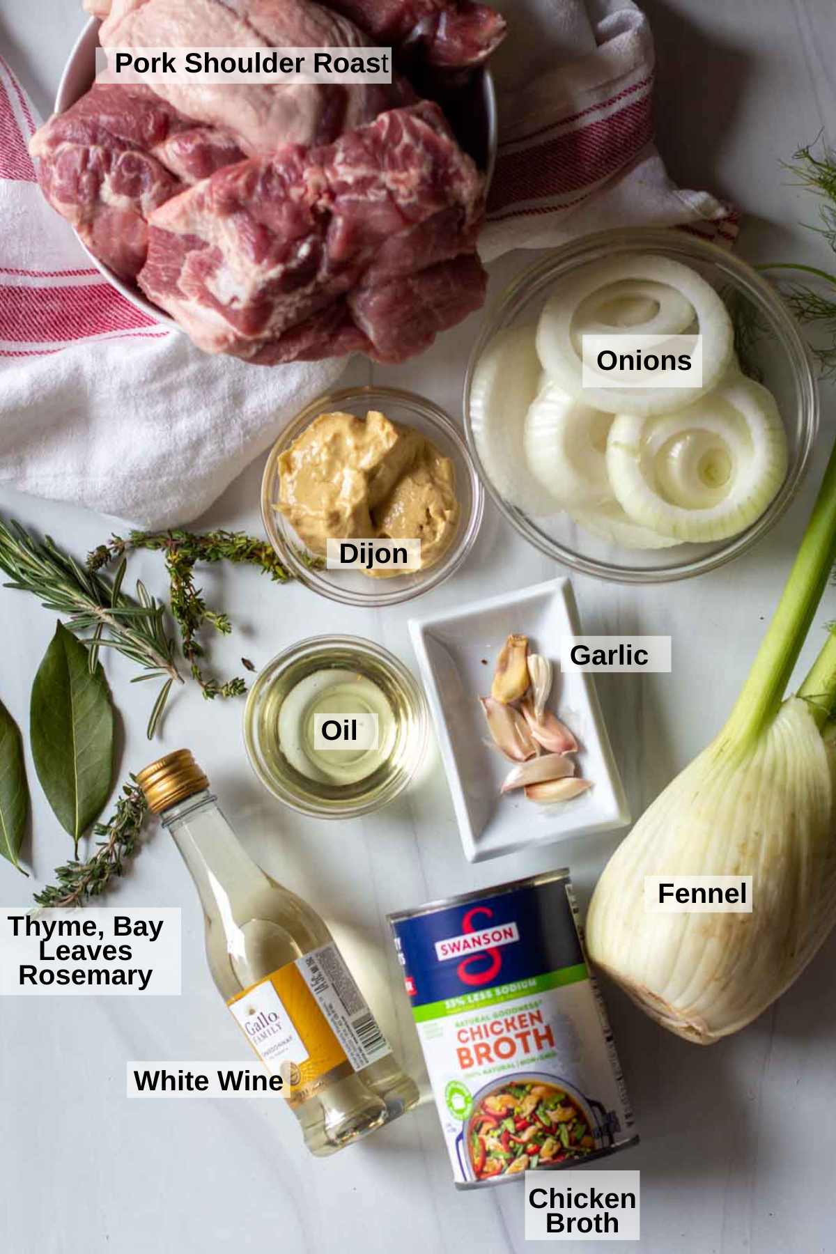 Ingredients to make pressure cooker pork roast.