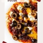 Flour tortilla pizza pinterest image.