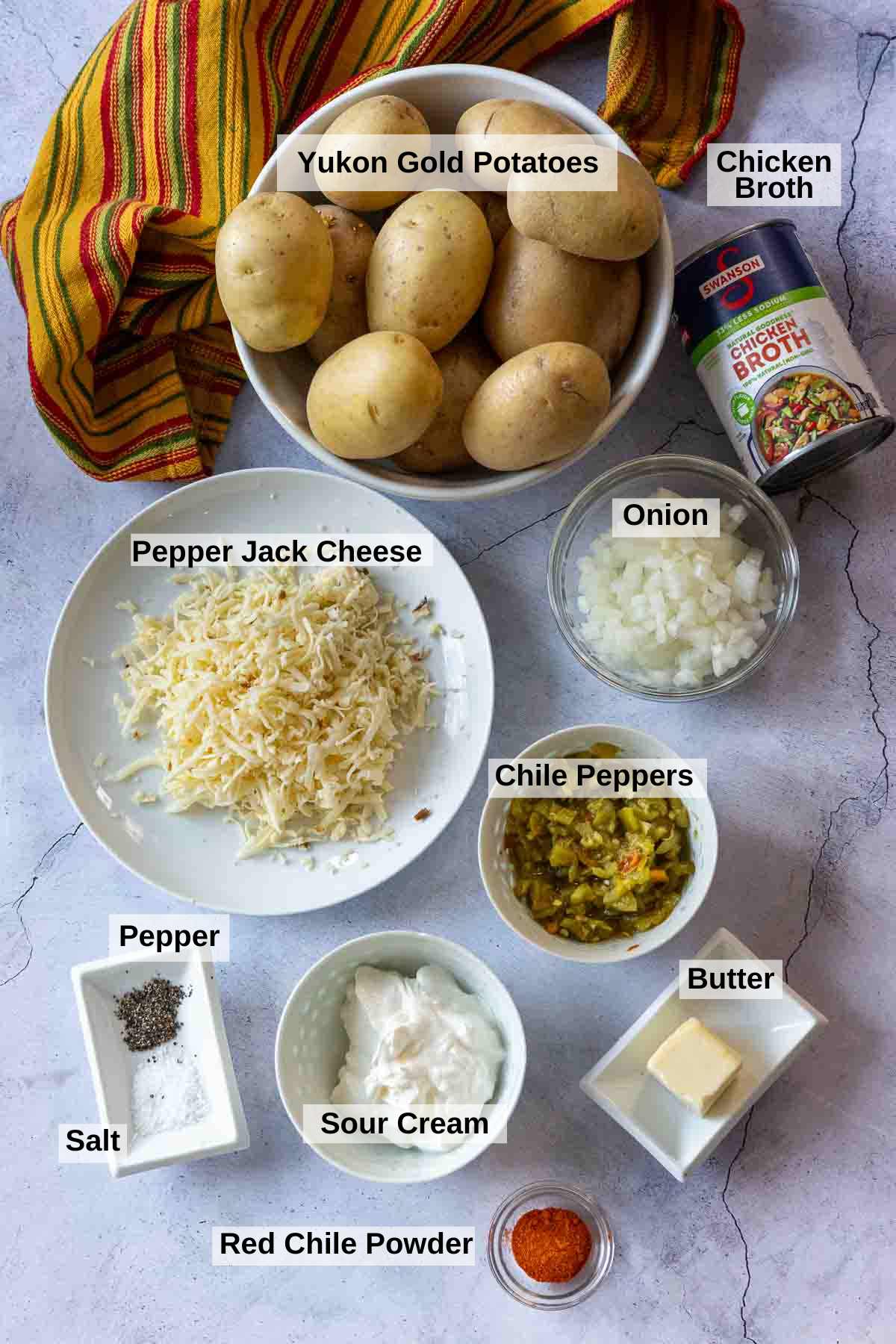 Ingredients to make instant pot scalloped potatoes.