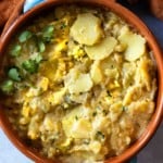 Instant Pot Scalloped Potatoes with Green Chile Sauce.