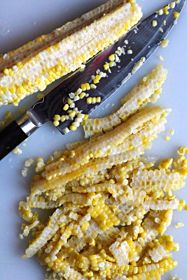 How to remove corn kernels from corn on the cob.
