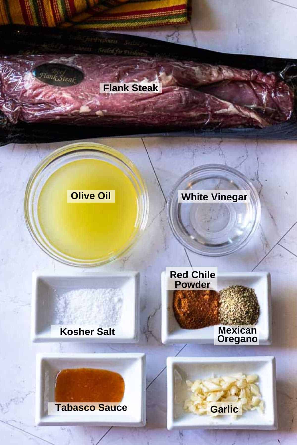 Overnight flank steak marinade ingredients.