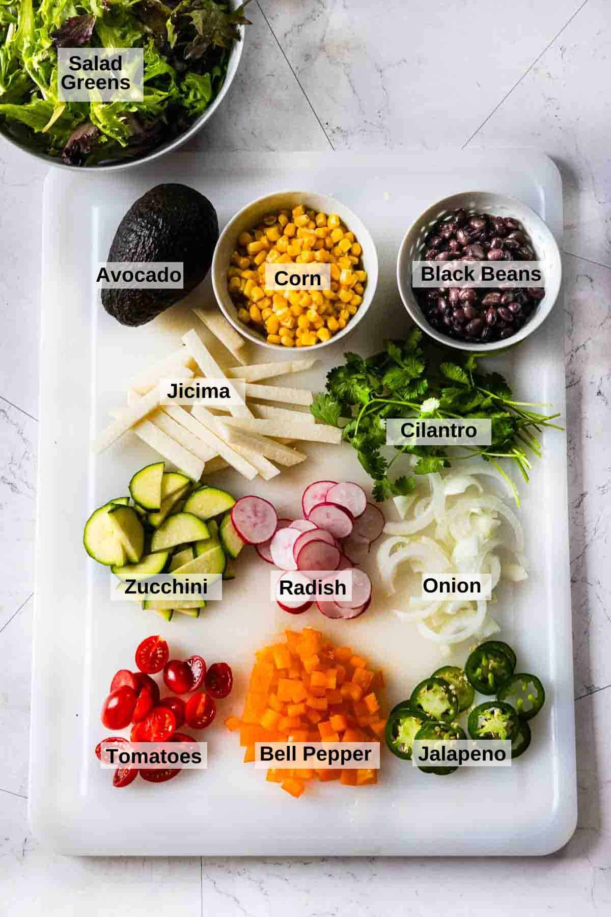 Ingredients to make Southwestern Salad.