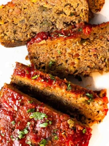 Spicy meatloaf made with sofrito.