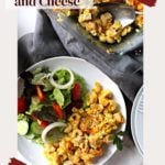 Turkey mac and cheese casserole Pinterest image.