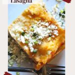 Green chile chicken lasagna pinterest image.