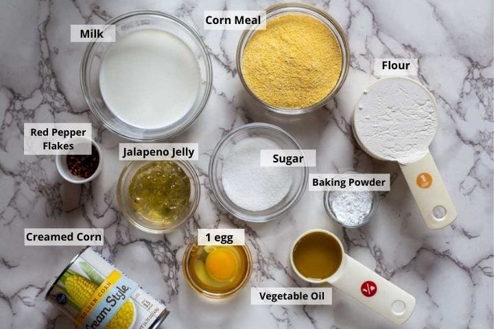 Ingredients to make stuffed jalapeno corn muffins