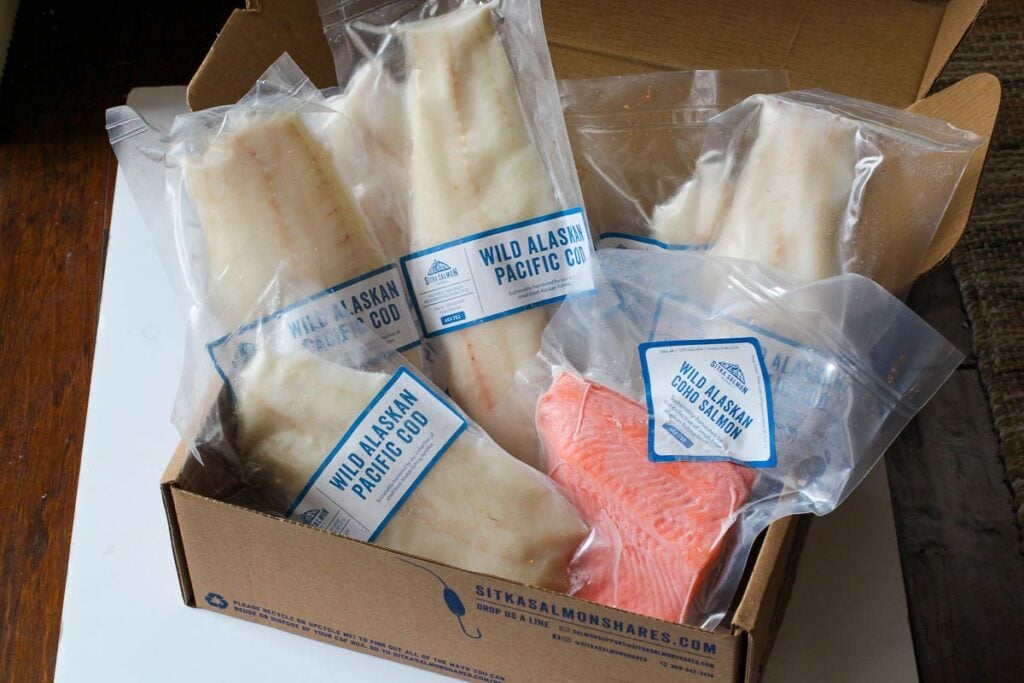 Sample of shipment of fresh caught alaskan seafood