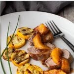 Pork Medallions with peach sauce