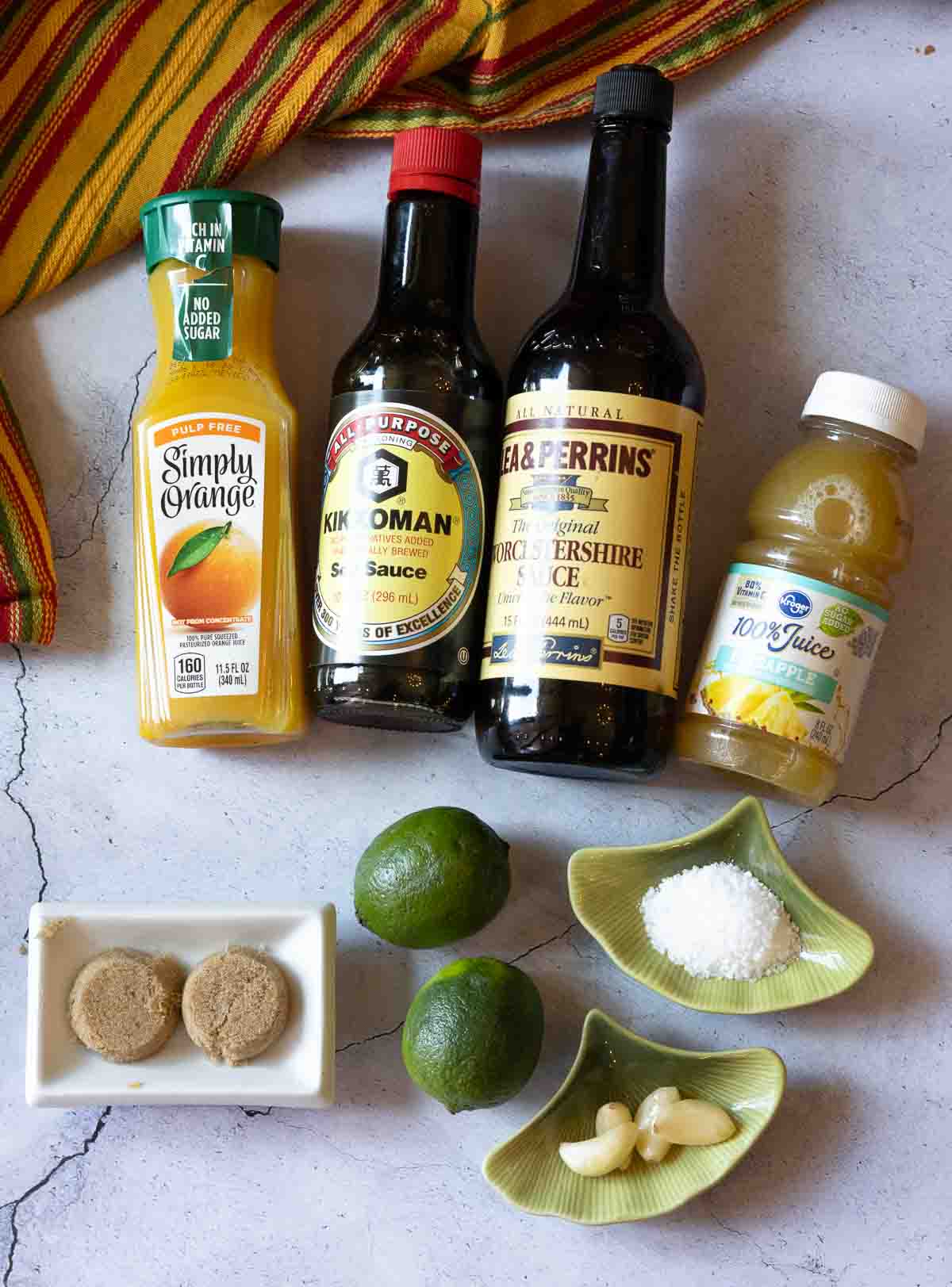Ingredients to make the best steak fajitas marinade.